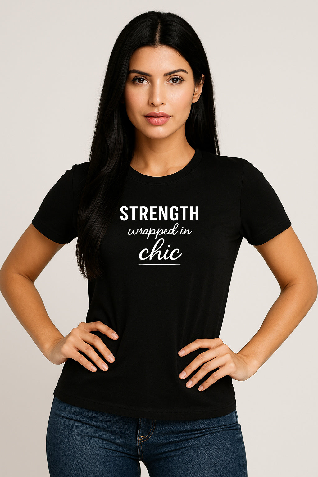 "Strength Wrapped in Chic" Tee