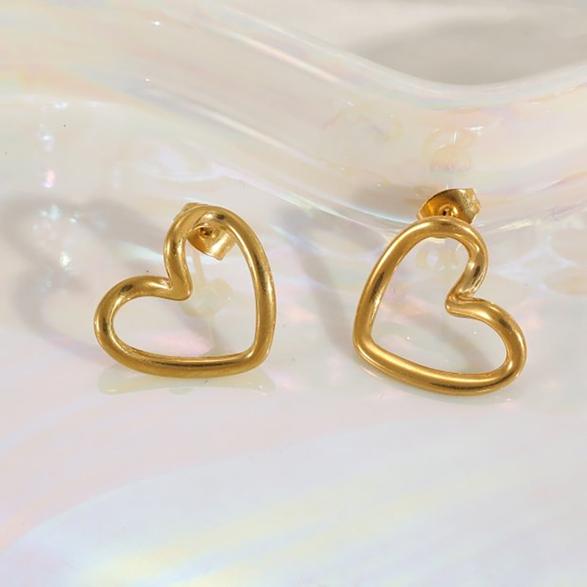 Plated Heart Shape Earrings