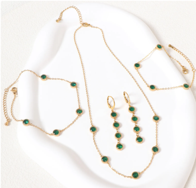 Fashion Round Zircon Jewelry Set