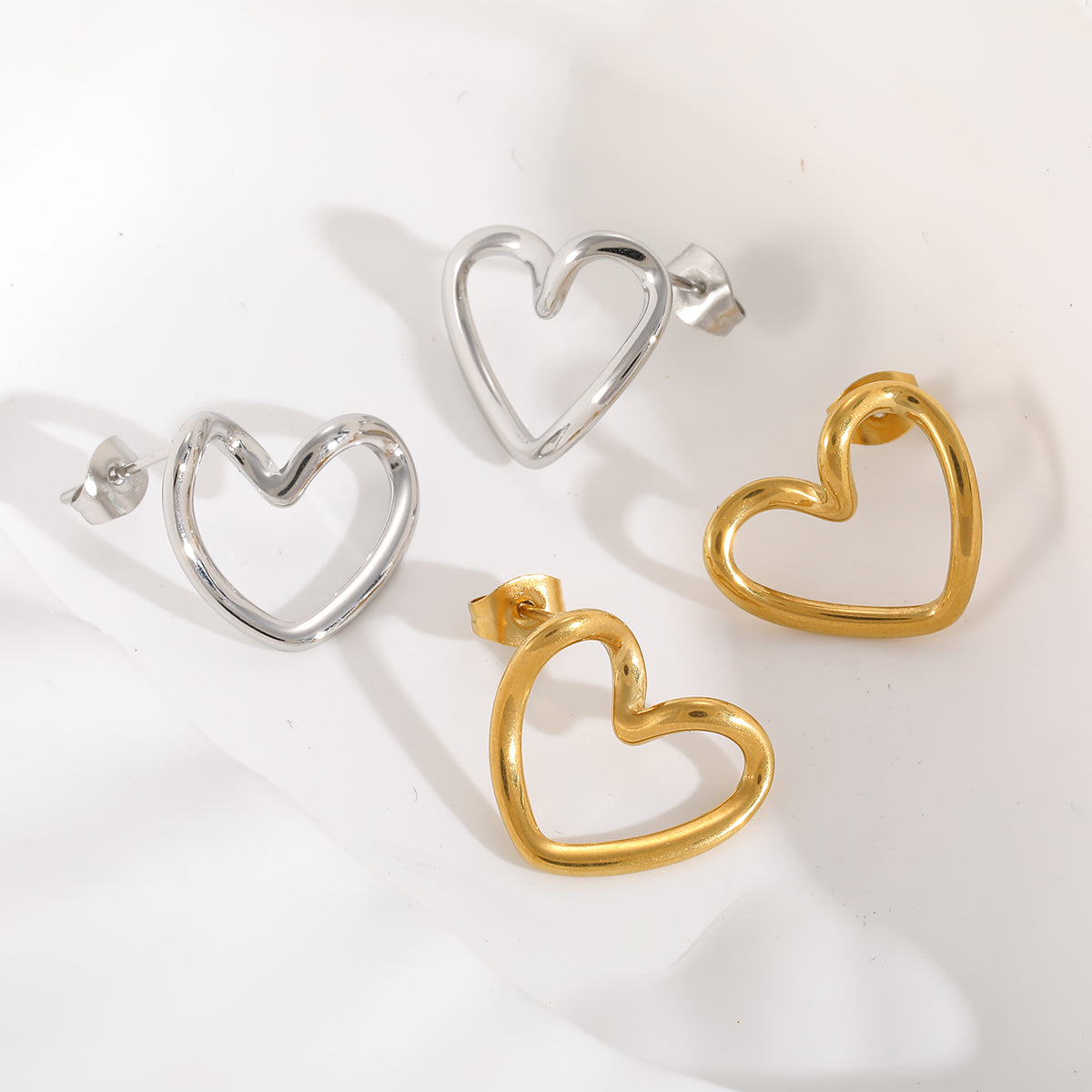 Plated Heart Shape Earrings