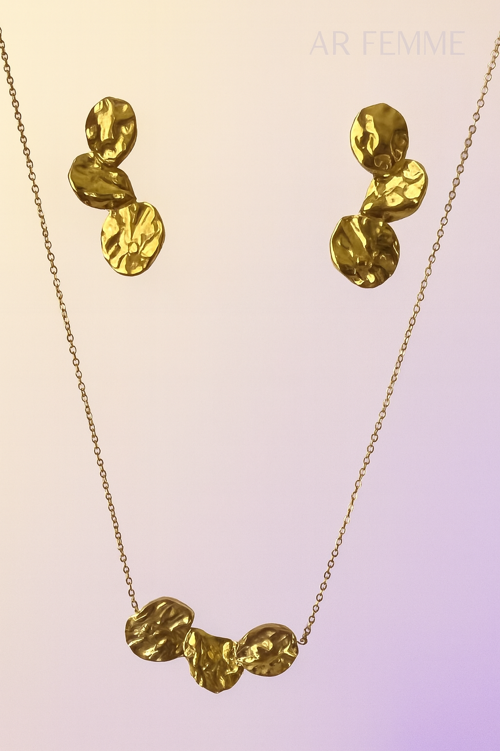 Irregular Petal earring and necklace set