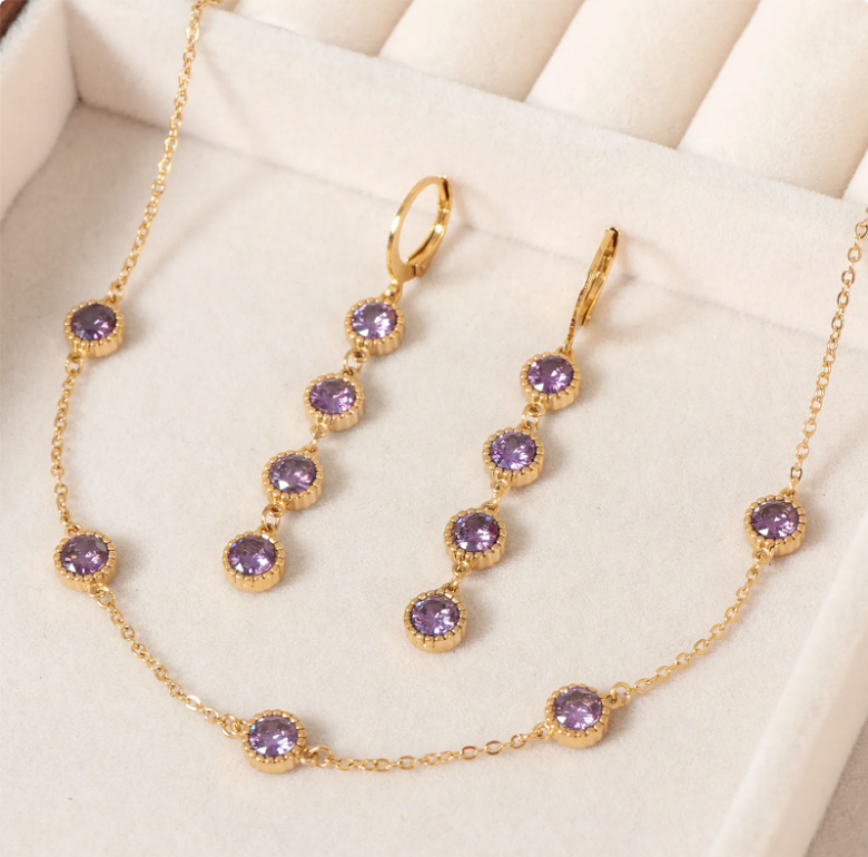 Fashion Round Zircon Jewelry Set