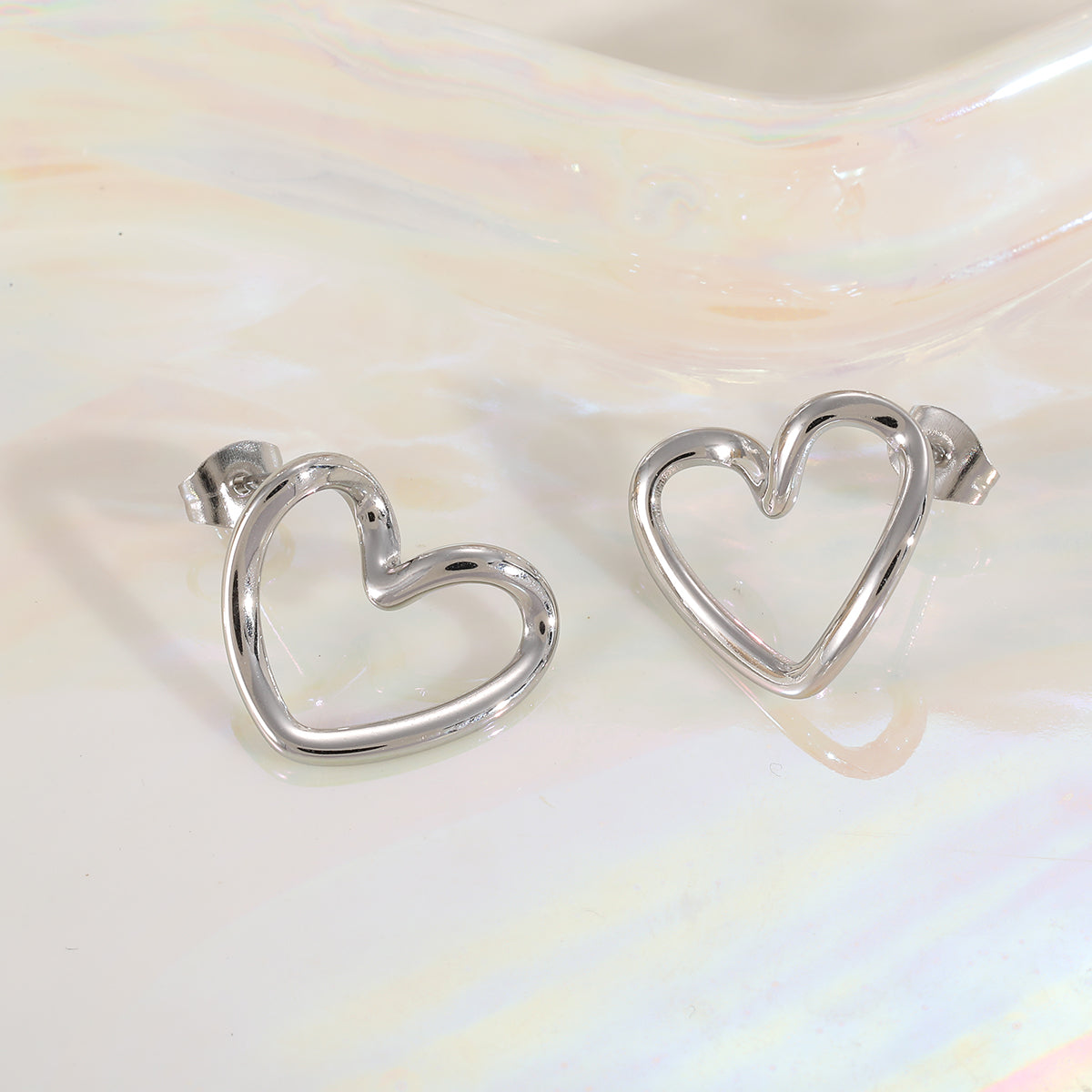 Plated Heart Shape Earrings
